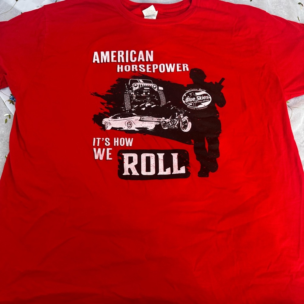 Red and black American Horsepower T-shirt